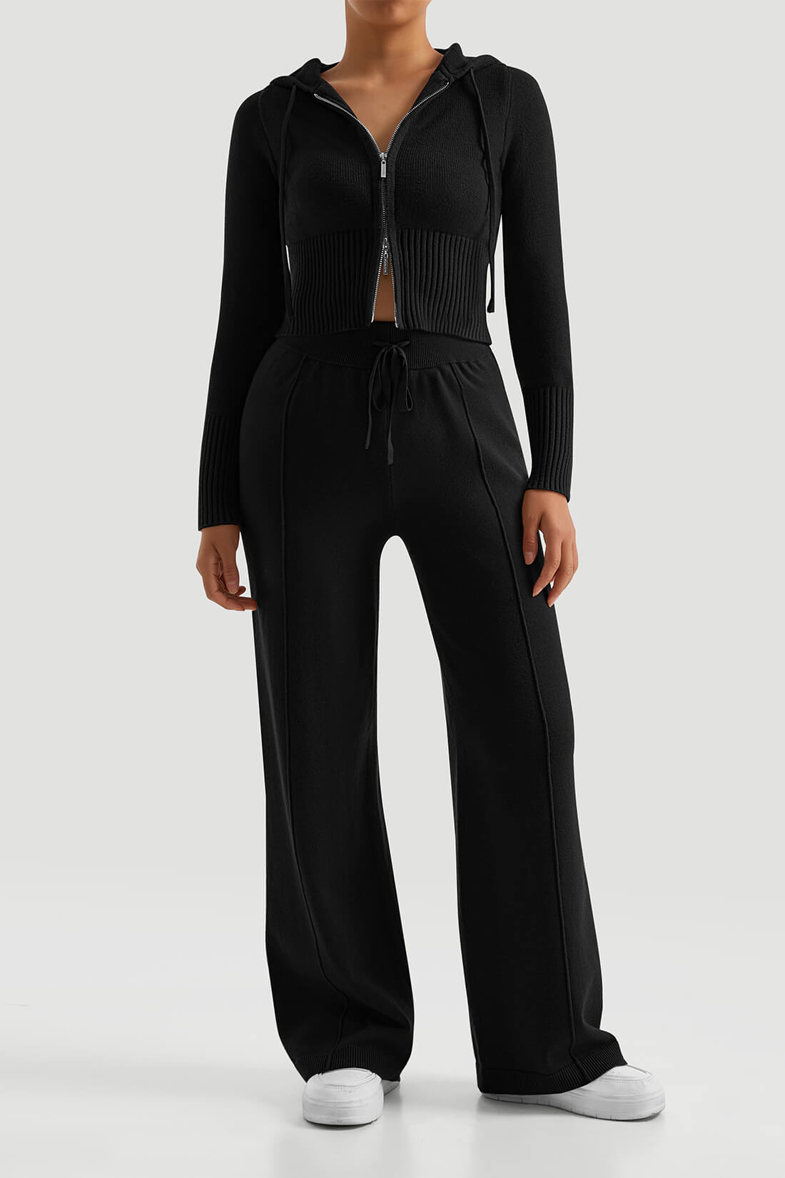 Blusa Fashion com Zíper Duplo Preto Zafire
