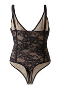 Body de Renda com Decote V – Sensualidade e Sofisticação Preto Zafire