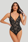 Body de Renda com Decote V – Sensualidade e Sofisticação Preto Zafire