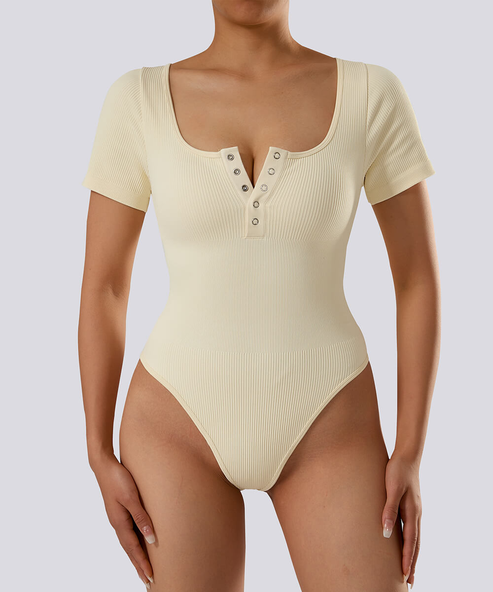 Body Modelador com Mangas Curtas – Controle e Conforto Nude Zafire