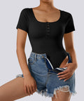 Body Modelador com Mangas Curtas – Controle e Conforto Preto Zafire