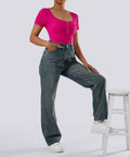 Body Modelador com Mangas Curtas – Controle e Conforto Rosa Zafire