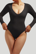 Body com Decote V Preto Zafire