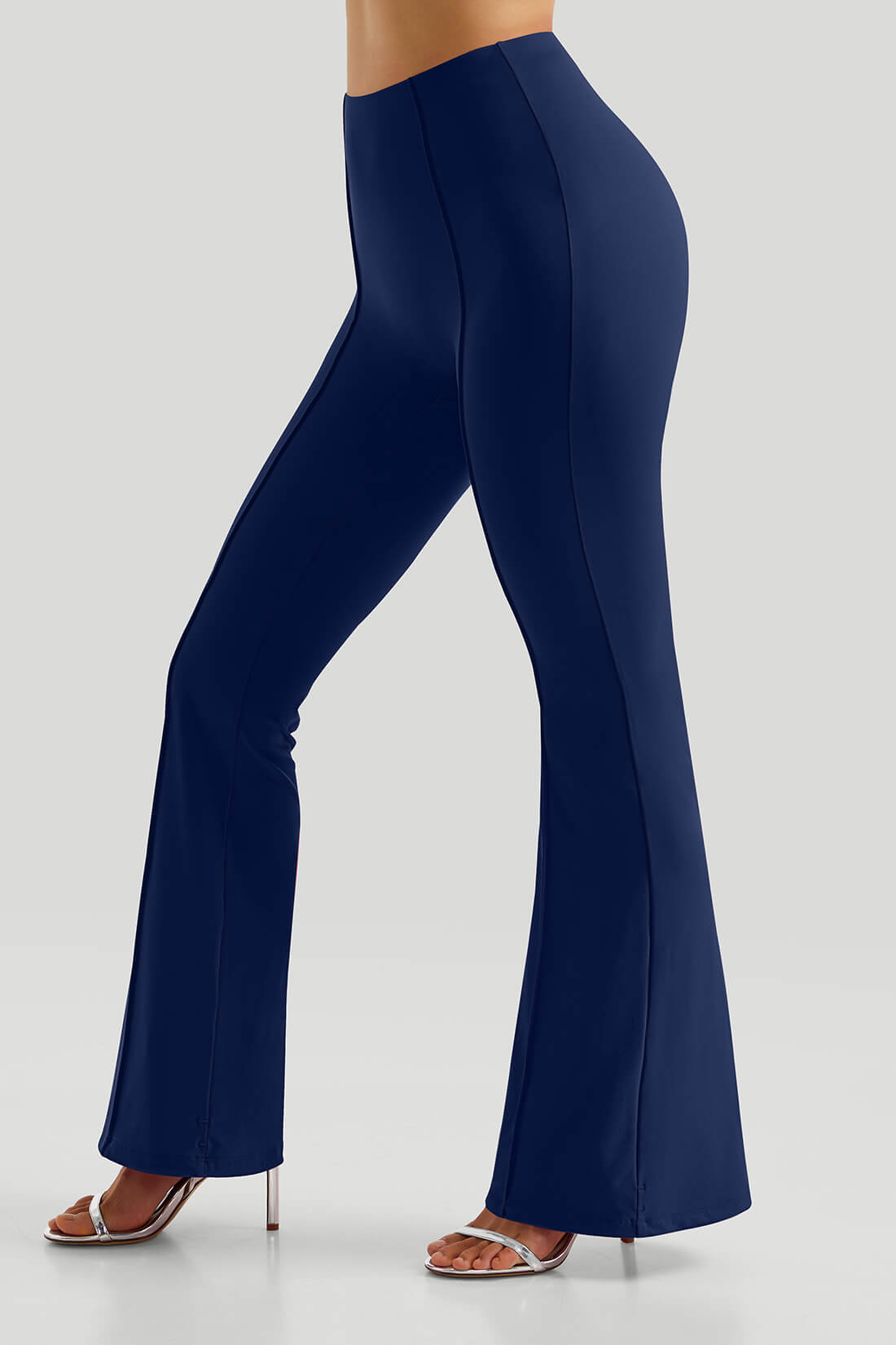 Calça Flare de Cintura Alta - Elegância e Modelagem Justa Azul Zafire