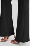 Calça Flare de Cintura Alta - Elegância e Modelagem Justa Preto Zafire