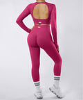 Conjunto Blusa Costas Abertas e Legging com Bolso Lateral Rosa Zafire
