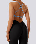 Sutia com Alcas Multiplas – Estilo e Suporte com Costas Abertas Azul Claro Zafire