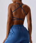 Sutia com Alcas Multiplas – Estilo e Suporte com Costas Abertas Azul Escuro Zafire