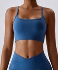 Sutia com Alcas Multiplas – Estilo e Suporte com Costas Abertas Azul Escuro Zafire