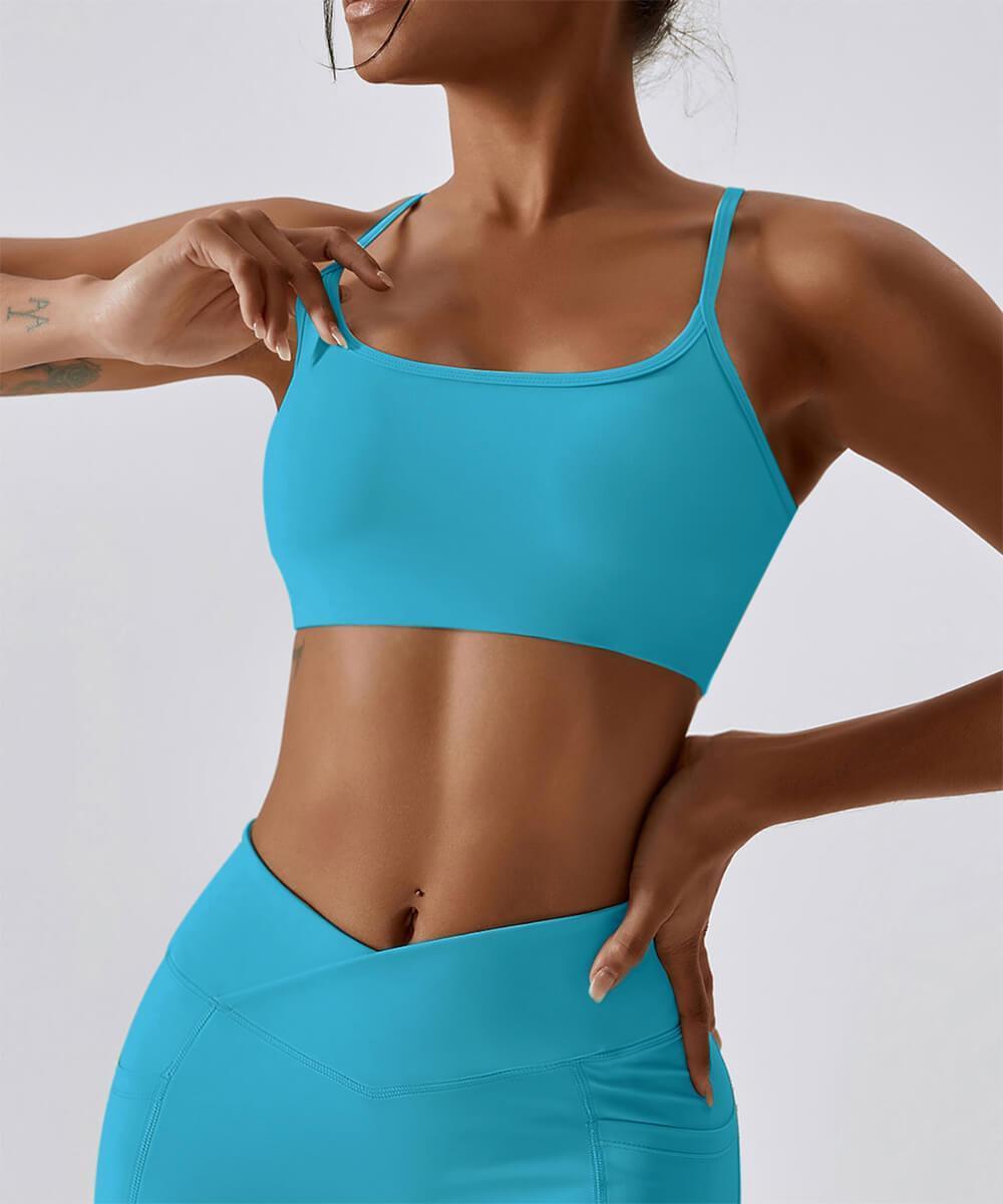 Sutia com Alcas Multiplas – Estilo e Suporte com Costas Abertas Azul Zafire