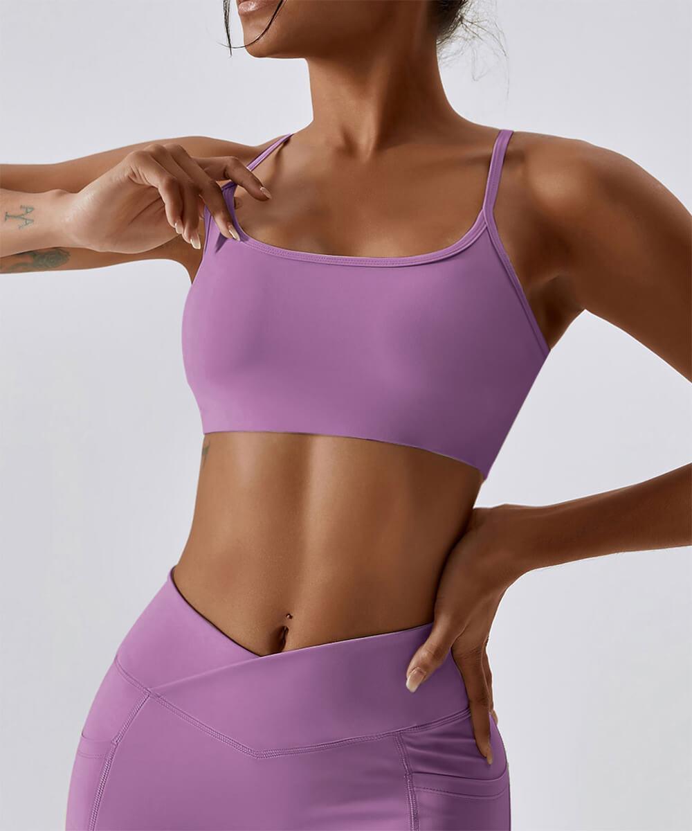 Sutia com Alcas Multiplas – Estilo e Suporte com Costas Abertas Lilás Zafire