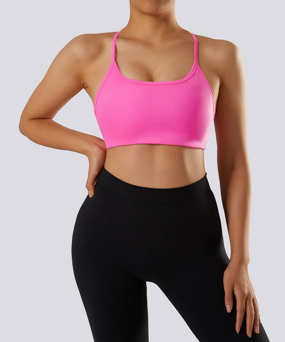 Sutia com Alcas Multiplas – Estilo e Suporte com Costas Abertas Rosa Zafire