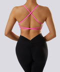 Sutia com Alcas Multiplas – Estilo e Suporte com Costas Abertas Rosa Zafire