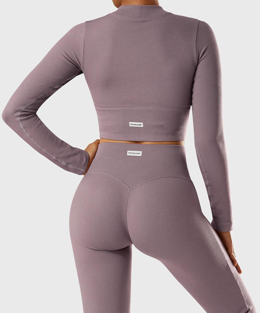 Top Canelado com Zíper Duplo – Estilo e Flexibilidade Lilás Zafire