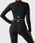 Top Canelado com Zíper Duplo – Estilo e Flexibilidade Preto Zafire