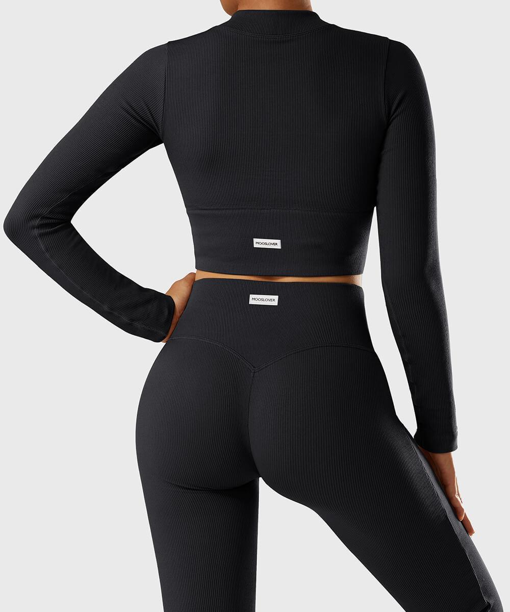 Top Canelado com Zíper Duplo – Estilo e Flexibilidade Preto Zafire