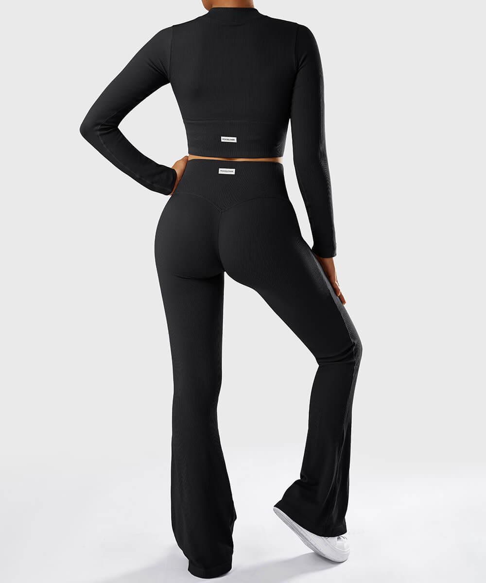Top Canelado com Zíper Duplo – Estilo e Flexibilidade Preto Zafire