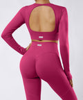 Top com Mangas Longas e Costas Abertas – Estilo e Elegância Rosa Zafire