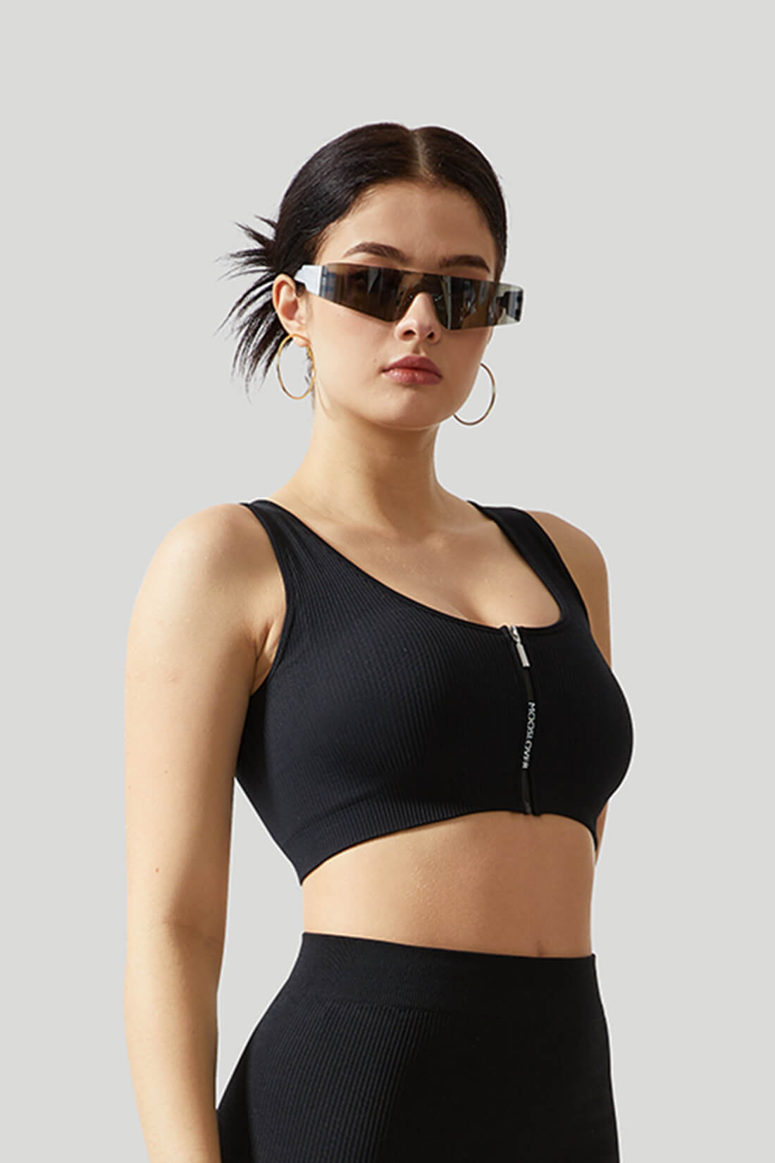 Top com Zíper Frontal Preto Zafire