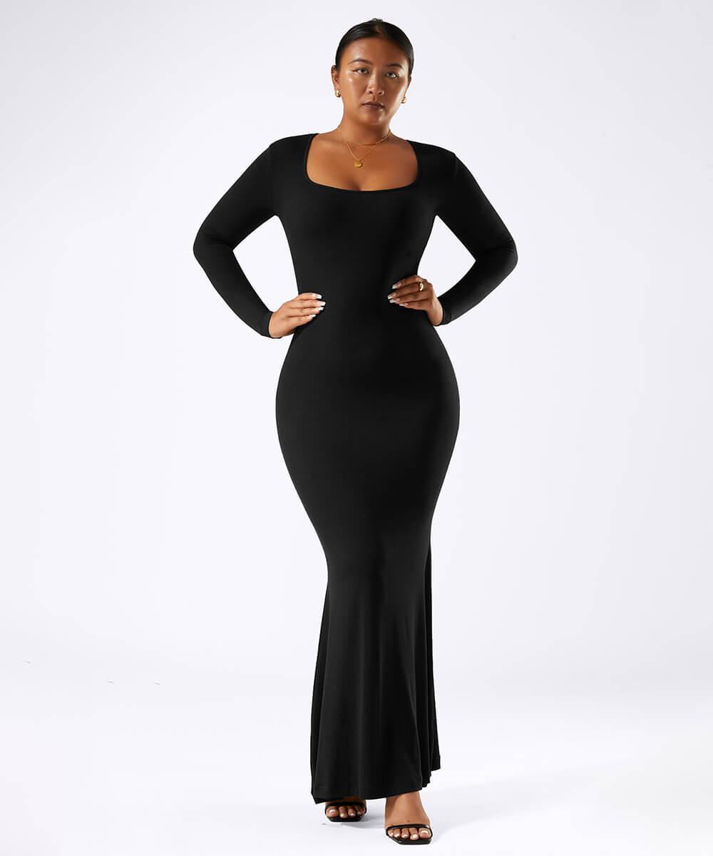 Vestido Longo com Manga Longa – Elegância em Cada Detalhe Preto Zafire