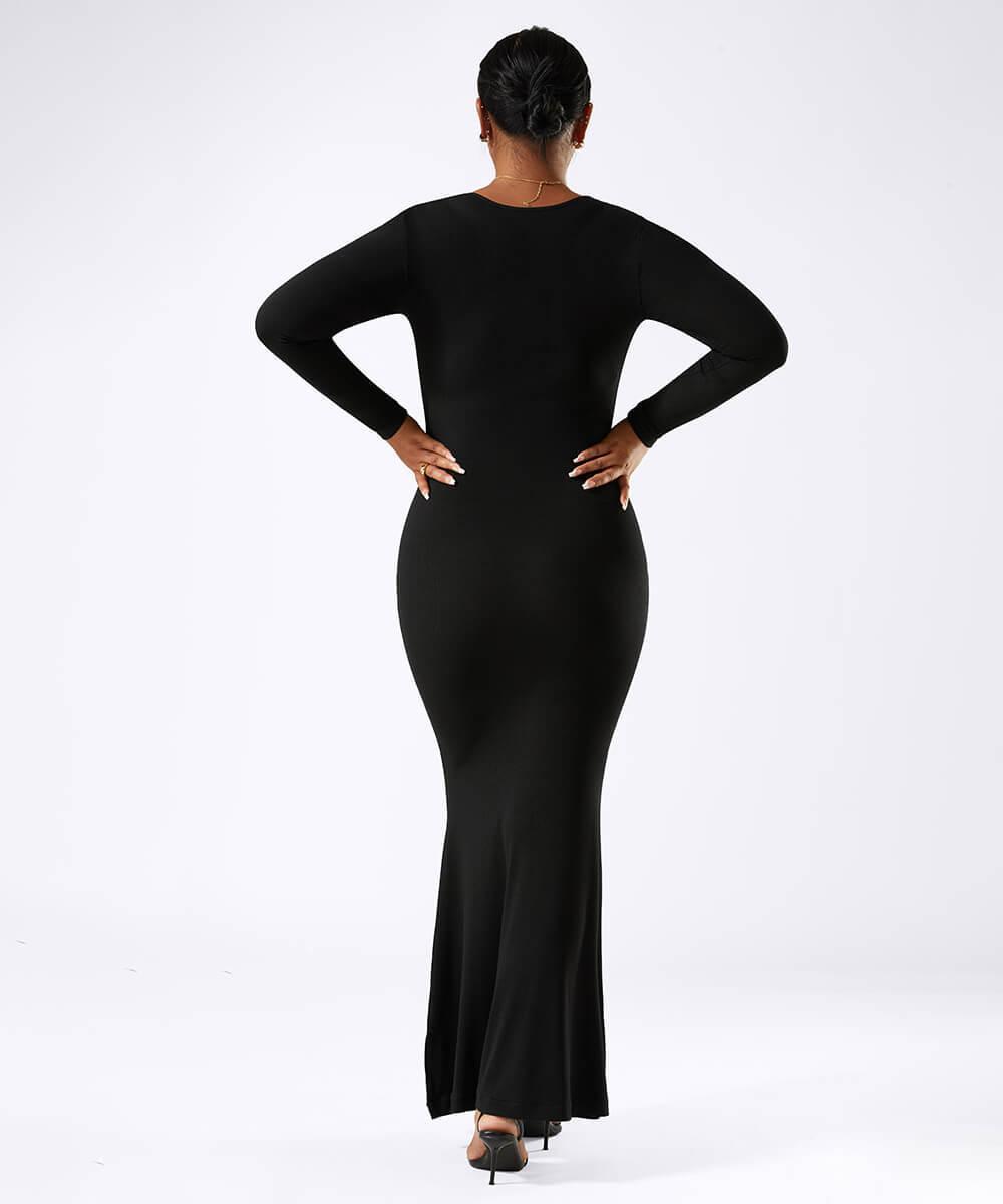 Vestido Longo com Manga Longa – Elegância em Cada Detalhe Preto Zafire