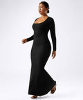 Vestido Longo com Manga Longa – Elegância em Cada Detalhe Preto Zafire