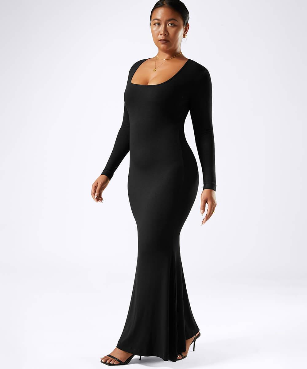 Vestido Longo com Manga Longa – Elegância em Cada Detalhe Preto Zafire